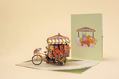 Paper Love 3D Flower Bike Pop Up Card, Handmade Fall Greeting Cards For Autumn, Birthday, Thanksgiving, Halloween, Thinking of You, All Occasion or Just Because | 5\" x 7\" Includes Envelope and Note - Thumbnail 6