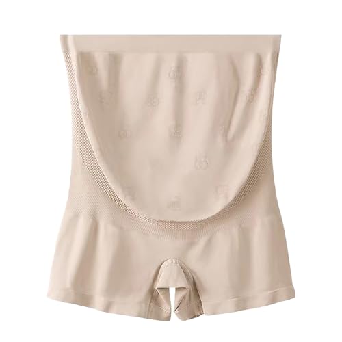 Pantaloni Premaman in proteine di, Estivi, Sottili, Anti-Traccia, Pantaloni Premaman con Supporto per la Pancia, a Vita Alta e Shaper Donna Body Snellente Slip Cotone Donna Pack (Beige, L)