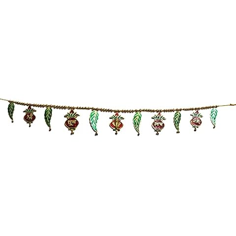 athizay Toran hanging Metal for Door Decor shubh labh kalash on Festive Season Puja | Havan | Housewarming Door Hangings Toran for Entrance Gate Decoration (Red, Green, Golden) Cover