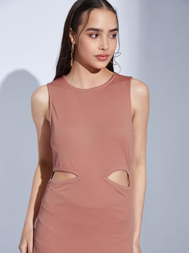 Image of Selvia Ribbed Lycra Plain One Piece Bodycon