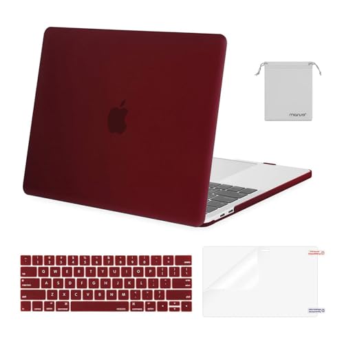 Image of MOSISO Compatible with MacBook Pro 13 inch Case M2 2025, 2024, 2023, 2022-2016 A2338 M1 A2251 A2289 A2159 A1989 A1708 A1706, Plastic Hard Shell&Keyboard Cover&Screen Film&Storage Bag, Marsala Red