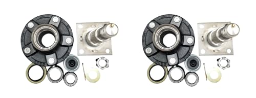 Everything for trailers, RVs and trucks and more - Two 5x5 Replacement Idler Hub Spindle Kit w/Brake Flange Trailer For Axle 3500# #84 (FS1XN-2627)