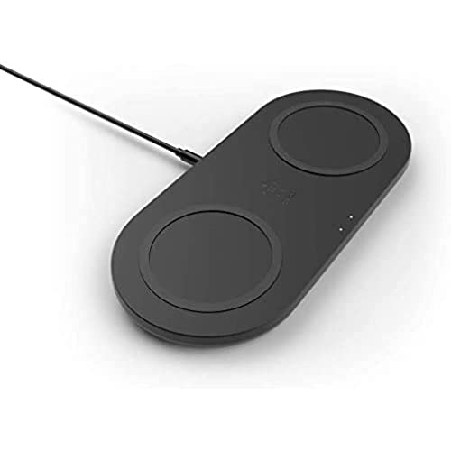 Belkin Double station de recharge à induction (double chargeur sans fil 10 W pour iPhone 13, 13 Pro, 13 Pro Max, Galaxy S20, S20+, S20 Ultra, Pixel 4, 4XL, AirPods, etc.)