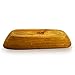roro Wooden 14 Inch Long Sandwich Serving Bread Bowl/Tray - Hand-Carved with Natural Bark Edges