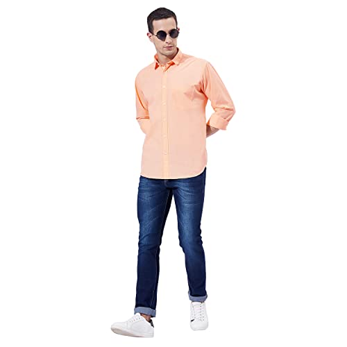 Image of Ben Martin Men's Cotton Regular Collar Shirt with Chest Pocket || Classic Collar, Slim Fit, Casual & Formal Wear || Soft & Breathable Fabric || Full Sleeve Shirt for Men