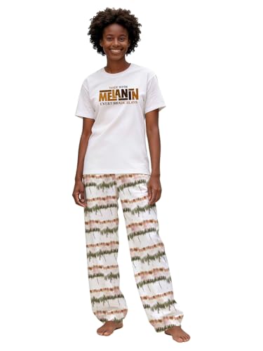 Image of Black History Pajamas, Graphic Matching Sets for Women, Magic Afro American Natural Hair Vintage Melanin T-Shirts and Pants
