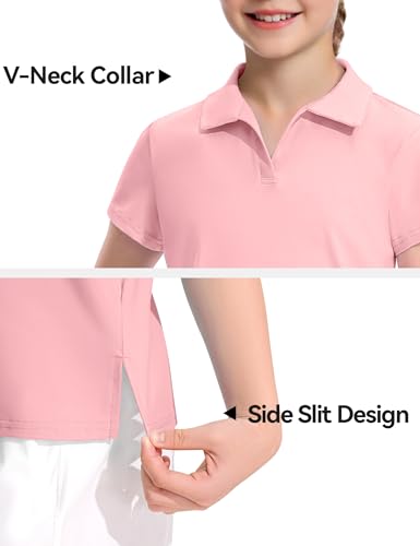Image of KEREDA Girls Polo Shirts Golf Tennis School Uniform T Shirts Quick Dry Tops