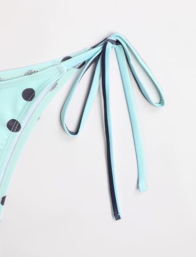Image of ZAFUL Women's Polka Dot Bikini Set Double Layer Halter Swimsuit Colorblock Side Tie 2 Piece Bathing Suit