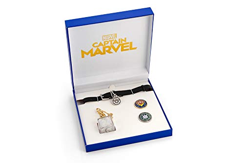 Toynk Marvel's Captain Marvel Exclusive Goose Collar Choker | Includes Bonus Tesseract Key Chain & Captain Marvel Pins | Set of 4 Collectibles
