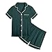 Girls Preppy 𝙋ajam𝙖 Sets 2 Piece Plain Basic Lapel Button Down Shirts and 𝙎leepwear Shorts Comfy 𝙉ight Clothing Set 2-13Y