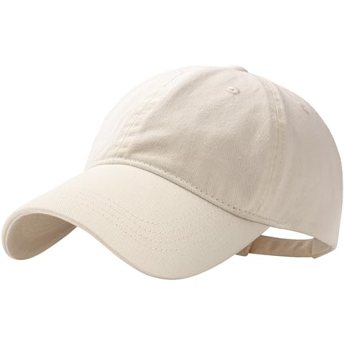 spxkd Baseball Cap for Men Women Washed Cotton Unstructured Baseball Hats Breathable Unisex Golf Dad Hat (US, Alpha, Medium, Large, Beige)