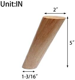 Round Solid Wood Furniture Legs 5 Inches Set of 4 Original Wood Color