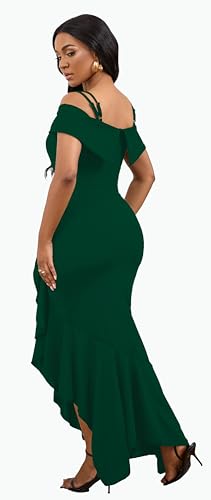 Image of FairyLove Women's One Shoulder Sleeveless Formal Ruched Bodycon Fashion Dress Belted Cocktail Dresses