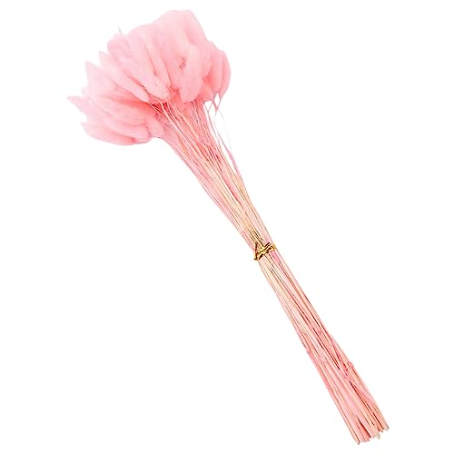 60 flores secas Lagurus Ovatus rosa para decoración miniatura 5