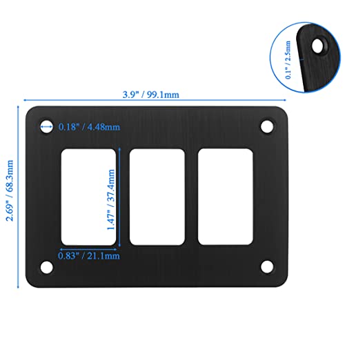 Image of 3 Way Rocker Switch Panel Black Aluminum Housing Holder Kit Mounting Bracket for Car Boat Truck Van Dashboard Toggle Switch Mount