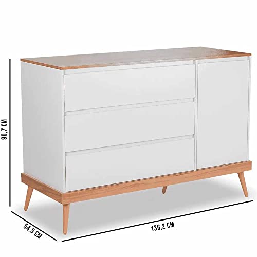Cômoda Infantil 3 Gavetas 1 Porta Canção de Ninar Divicar