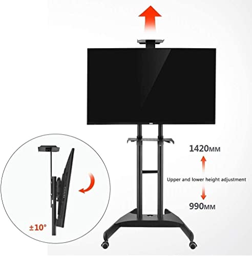Soporte móvil de suelo para TV 32-65 pulgadas con estantes miniatura 3