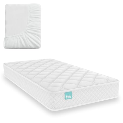 Nalui - Colchón Cuna Viscoelástico 60 x 120 cm Baby One Núcleo Adapt Foam, Tejido 3D Transpirable y Tejido Hipoalergénico, Oeko-Tex® | Hecho en España. Altura ±12cm, Protector Tencel, Blanco