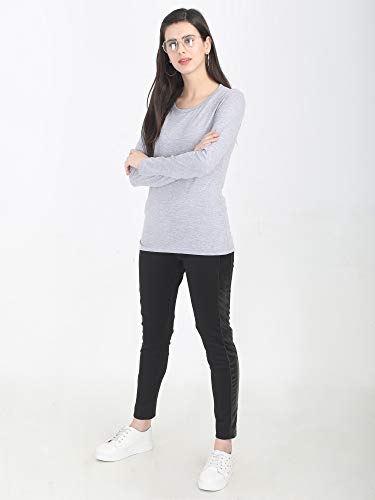 Image of FLEXIMAA Women's Cotton Plain Round Neck Full Sleeve T-Shirt