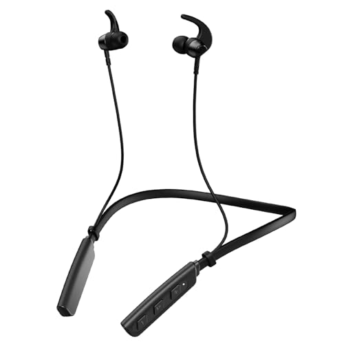 Image of Pro Wireless Bluetooth Neckband Earphone, Active Black | Up to 20 hrs Playtime, Beast Mode Low Latency, IPX5 Water & Sweat Resistance, ENx Technology, Bluetooth v5.2