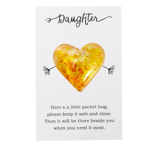 Reinscer -Tarjeta de regalo de token de abrazo, tarjeta de regalo de token de cristal amarillo, regalos de recuerdo para la madre