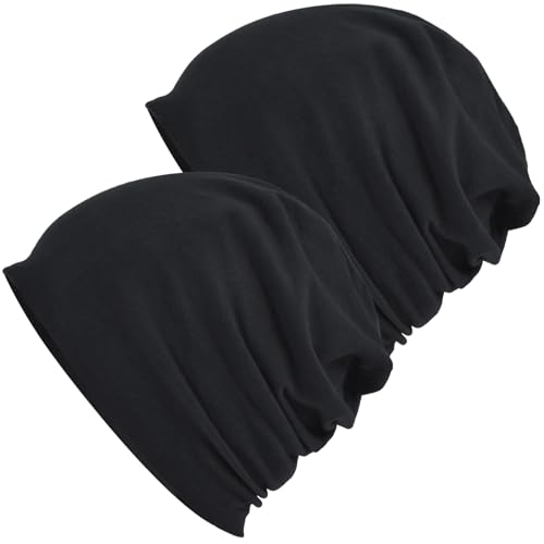 XURIGOX Cotton Beanie Hats for Men Women Stretchy Workout Cap, Helmet Liner, Lightweight Running Hat, Athletic Skullcap