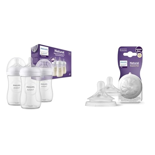 Lot biberons Réponse Naturelle Philips Avent 260 ml et tétine SCY965/02