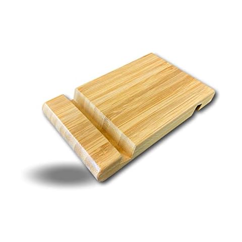 Kibros SUPTELc Tablet Phone Holder | Bamboo | 13 x 8 x 2 | Practical for watching a movie or participating in a virtual meeting | Two grooves to fit all smartphones Cover
