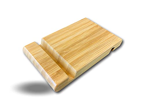 Support de téléphone tablette | Bambou | Socle | 13*8*2 | Pratique pour regarder un film ou participer à une réunion virtuelle | Deux rainures pour s'adapter à tous les smartphones | Kibros SUPTELc
