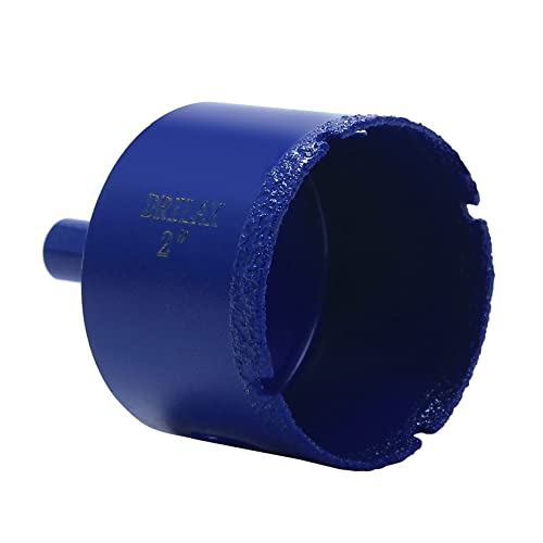 2 Inch Diamond Hole Saw Ceramic Porcelain Tile Hole Cutter Quartz Granite Countertop Aquarium Glass Drilling Long Life Tall Design Deeper Cuts Drain Installation Vacuum Brazed Coating 2 In #TOP6