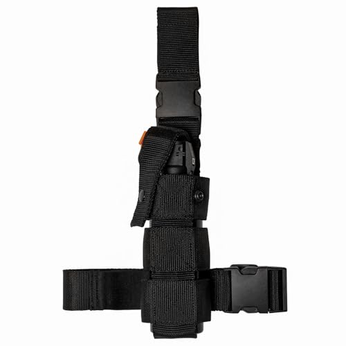 Police Magnum Heavy Duty Drop Leg Holster Pepper Spray Combo Pack- Left & Right Leg Universal Fit with Large 16oz Pepper Spray Fire Master Holster Combo