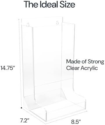 Safety Glasses Dispenser - Acrylic Holder for Protective Eyewear, Stand or Wall Mount, Use in Hard Hat, Industrial, Dental, Lab Setting - Shoe Cover, Hairnet, Goggle Storage for Visitors