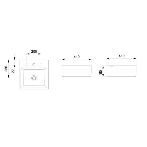 Kit cuba de apoio Q1 com torneira bica baixa e complementos de instalação Basic branco - Celite