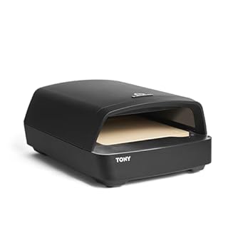 BURNHARD Four à pizza à gaz TONY 450 °C, 450 °C, Four d'extérieur portable de 5,9 kW (58,5 x 47,7 x 24,8 cm), inclus : pierre à pizza en cordiérite, adaptée pour la terrasse, le balcon et le jardin