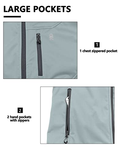 Little Donkey Andy Men's Lightweight Softshell Vest, Windproof Sleeveless Jacket For Travel Hiking Running Golf Light Gray L #TOP5