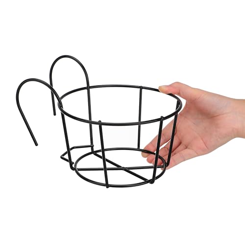 Soporte para macetas colgante hierro balcón estante plantas suculentas pothos negro 5