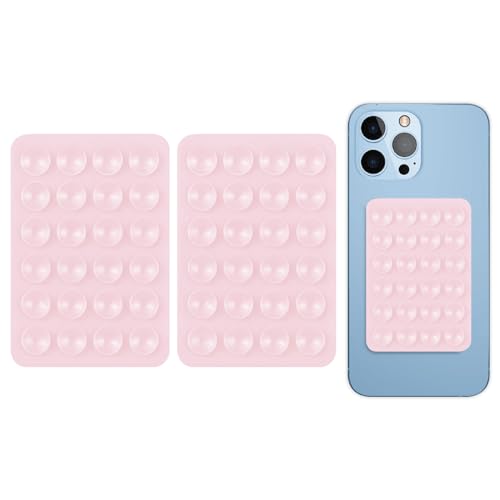 Regerly Ventosas de Silicona, 2 Piezas Soporte de Teléfono Móvil con Ventosa Multipropósito, Apto para Teléfonos Móviles, Bancos de Energía y Conducción (Rosa)