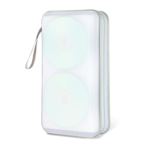 YILAG Estojo de CD para armazenamento de DVD, capacidade para 100 caixas de DVD, suporte de armazenamento de CD, DVD, disco de plástico, estojo de armazenamento de carteira para carro, casa