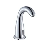 XJTNLB Waschbecken Armaturen Infrarot Waschtischarmatur Sensor Chrom Wasserhahn Warm Kalt Bad Aus Messing