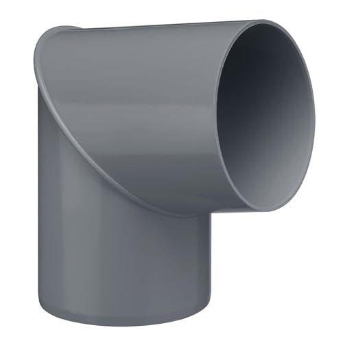 INEFA Coude Descente 80° PVC 75mm Anthracite Raccord Tuyau Pluvial Montage Facile