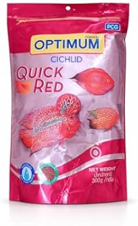 Optimum All Life Stages Happy Fins Cichlid Quick Red Pellet Fish Food, 300 g,Pack of 1
