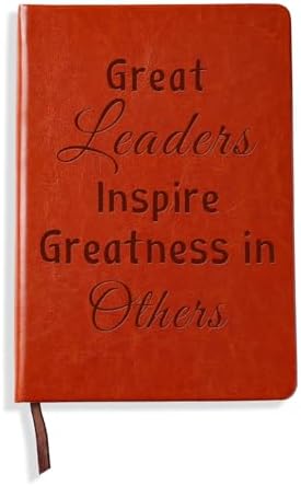 LBWCER Boss Appreciation Gift Mentor Gift Notebook Great Leaders Notebook Leader Supervisor PM Mentor Retirement Gift Coworker Farewell Leather Journal Notebooks (Great)