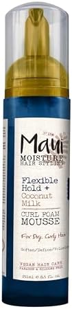 Maui Moisture Flexible Hold + Coconut Milk Curl Foam Mousse, for Curly Hair Styling, No Drying Alcohols, Parabens or Silicone, 8.5oz