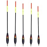 Keenso Fishing Bobber Kit, 5Pcs Durable High Sensitivy Balsa Wood Fishing Floats and Bobber Kit...