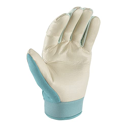 Wells Lamont Women's Hybrid Work/Gardening Gloves | Water-Resistant Hydrahyde Leather |Aqua, Medium (3204M) #TOP1