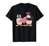 Cute Pingu And Pinga Penguin Holding Heart Tees