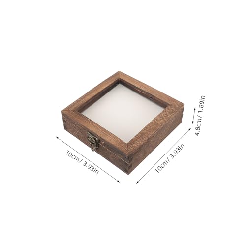 CORHAD Insektenvitrine Aus Holz Mit Transparentem Deckel 4.5 Zoll Quadratische Displaybox Für Insektenproben Schmuck Und Sammlerstücke Kompakte Aufbewahrungsbox