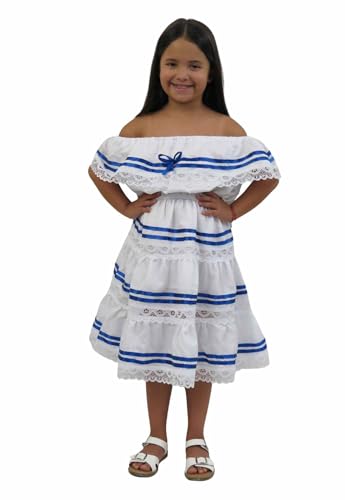 Leos Imports Girls Royal Blue Ribbon Dress Honduran, Salvadoran, Uruguayan Colors
