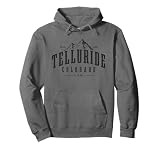 Telluride Colorado Ski Snowboard Vintage Mountains Pullover Hoodie
