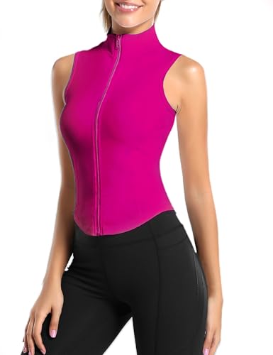 Image of Women's Workout Activewear Vests Cropped Sleeveless Yoga Athletic Golf Shirt Tank Tops